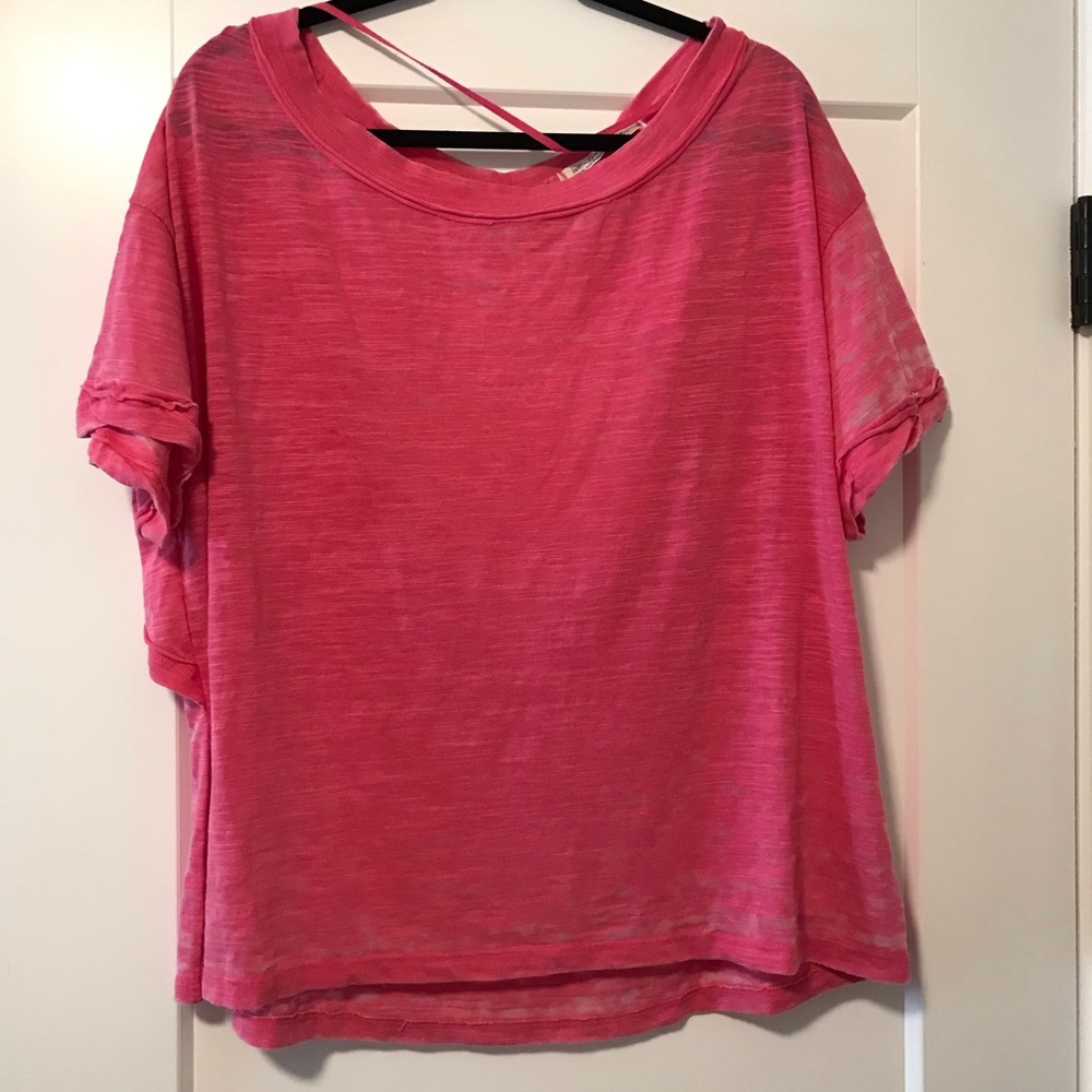 Free people pink short sleeve top